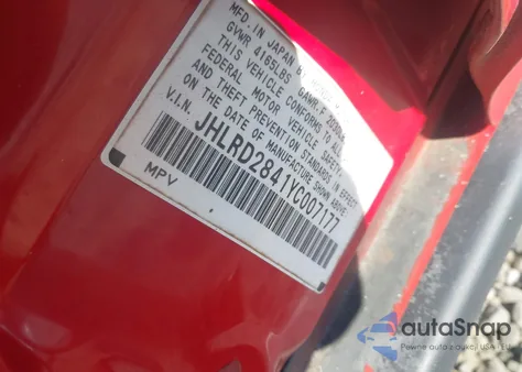 2000 Honda Cr-V Lx from USA, damaged, VIN JHLRD2841YC007177